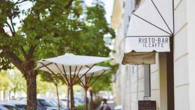 italian, cafe, bar, nature, bistro, restaurant, coffee, drink, cappuccino, espresso, parasols, shade, relaxing, summer, latte, chocolate