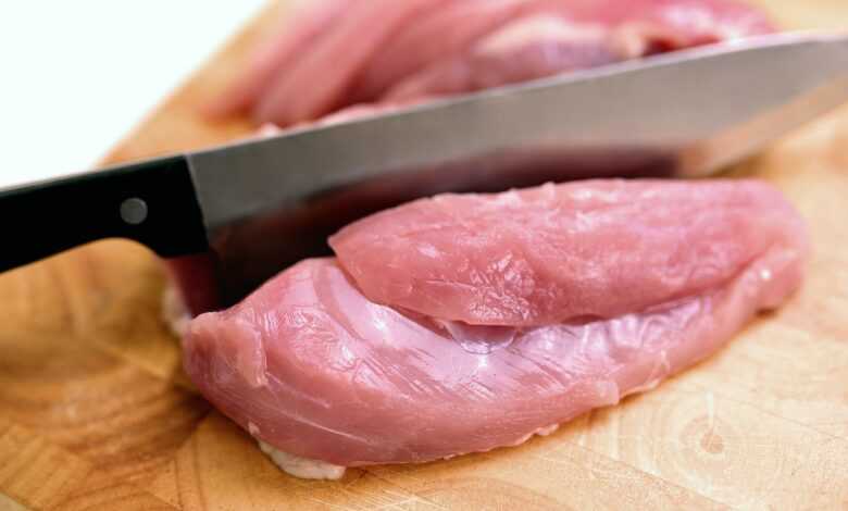 meat, knife, poultry, food, raw, chicken meat, chop, cut, raw meat, raw food, meat, chicken meat, chicken meat, chicken meat, chicken meat, chicken meat