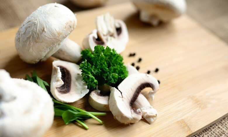 mushrooms, meal, food