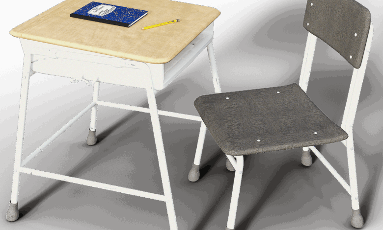 school, table, chair, pencil, a book, desk, furniture, retro, vintage, cut out, isolated, transparent