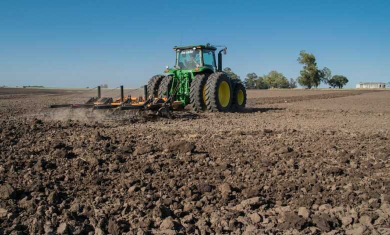 farm, tractor, plow