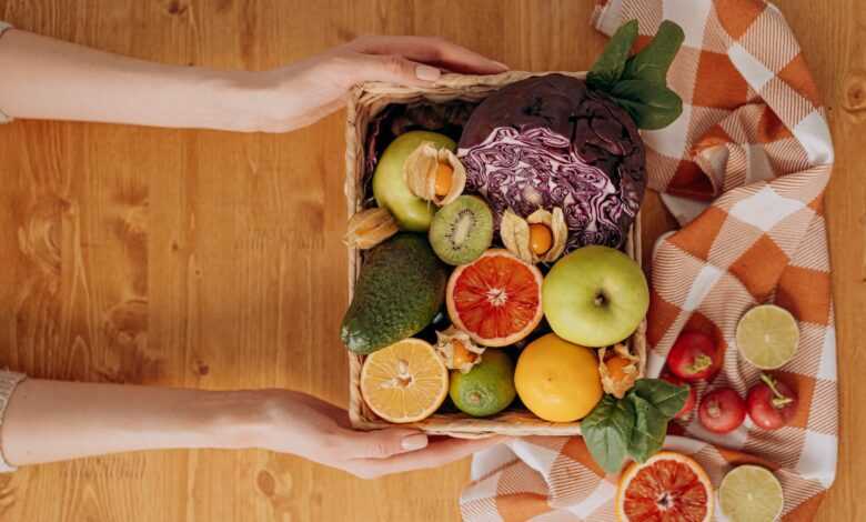 Person Holding A Basket Of Fruits