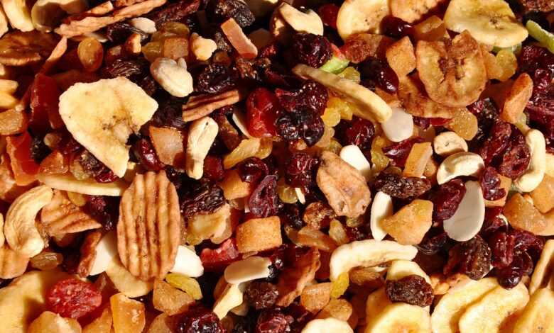 dried fruit, mixed, food