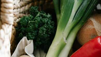 Wicker basket with ripe assorted vegetables