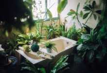 plant, nature, tub, bathroom, hygiene, relaxation, indoors