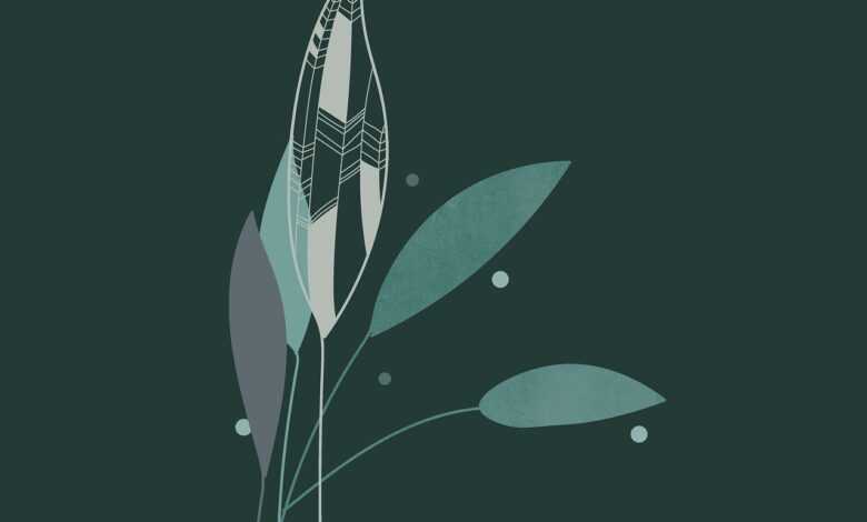 leaves, sheet, botanical, design, background, nature, drawing, color, bohemian, boho, blue, green, botany, art, pattern