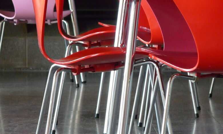 chair, chair base, table, metal, plastic, multicoloured, to sit, canteen, food, furniture, setup, canteen, canteen, canteen, canteen, canteen