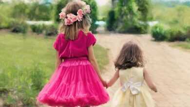little girls walking, nature, summer, outdoors, pretty