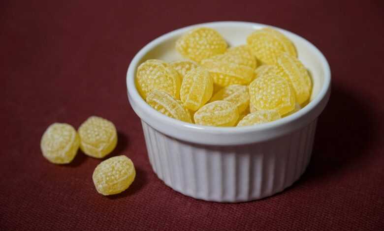 candies, sweets, sugar, citron, lemon, lozenges, sour candies