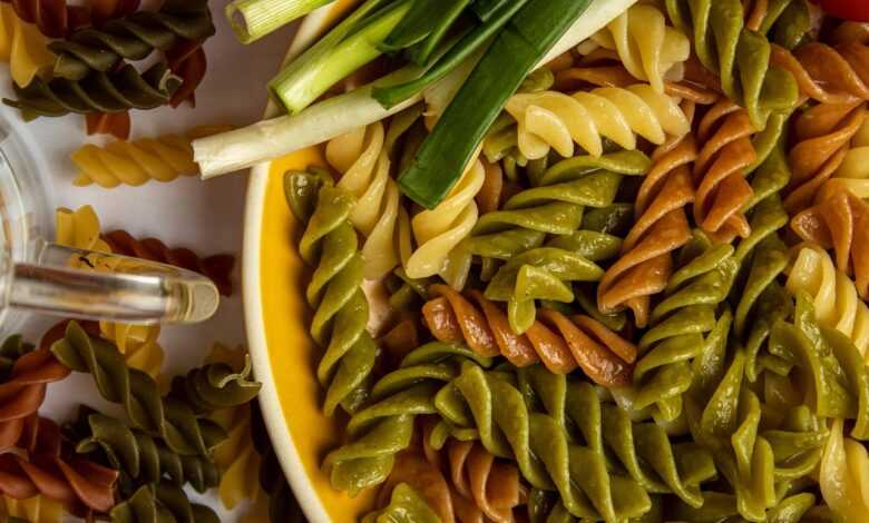 scallions, pasta, meal, food, lunch, evening meal, top view, meal, meal, meal, meal, meal, food, lunch