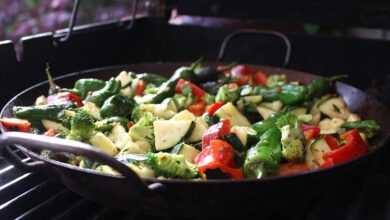 vegetable pan, grilled vegetables, cooking