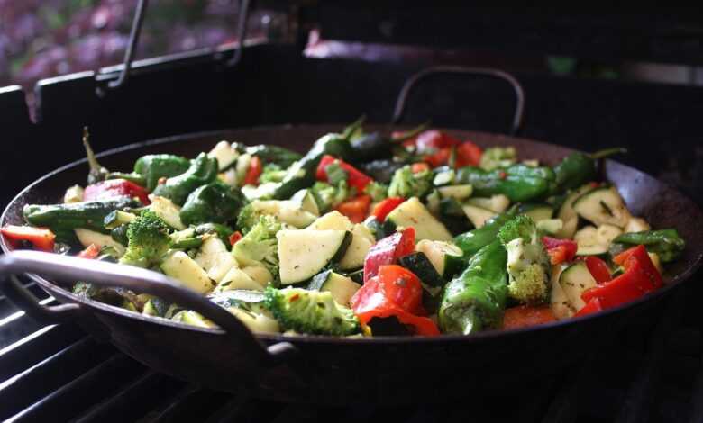 vegetable pan, grilled vegetables, cooking