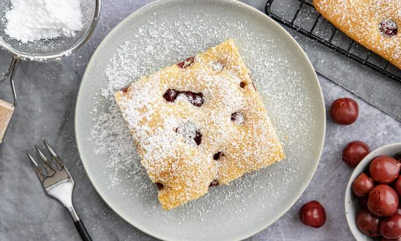 cherry cake, cake, sour cherry cake, food, meal, snack, cherries, baked, recipe, top view, flat lay, cake, cake, cake, cake, cake, recipe, recipe