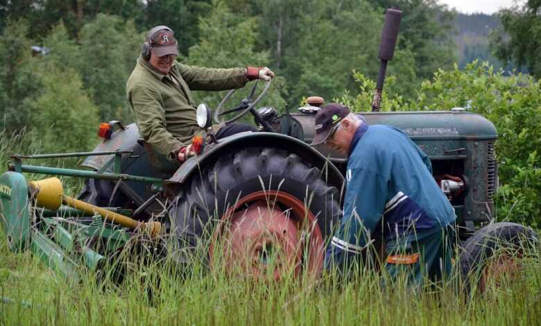 tractor, nature, men, summer