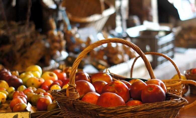 apples, basket, fruits