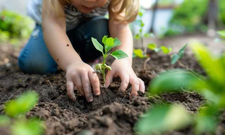 child, gardening, plant