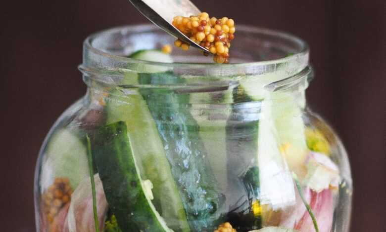 Clear Glass Jar Filled with Vegetables