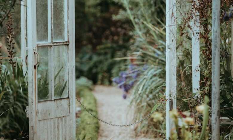 white metal greenhouse