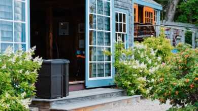 house with opened door