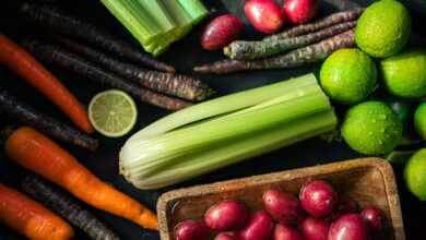 a group of vegetables and fruits