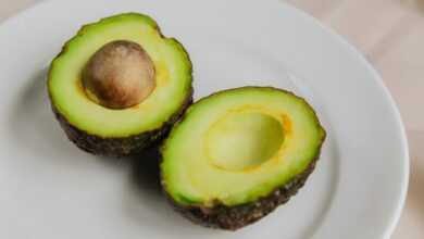 sliced avocado fruit on white ceramic plate