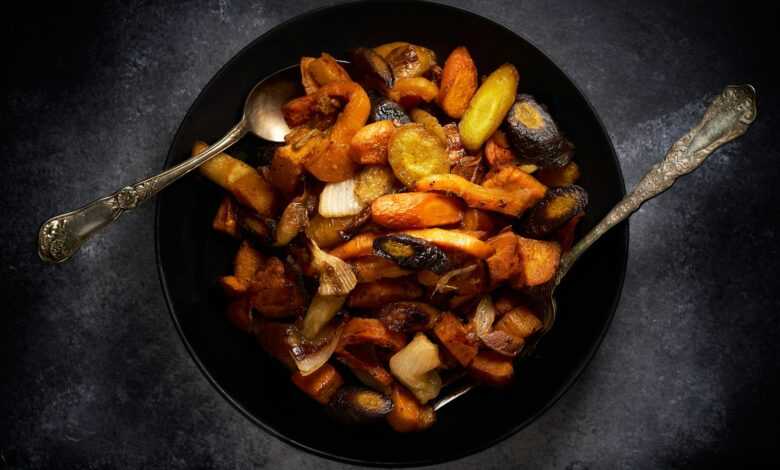 cooked food on black frying pan