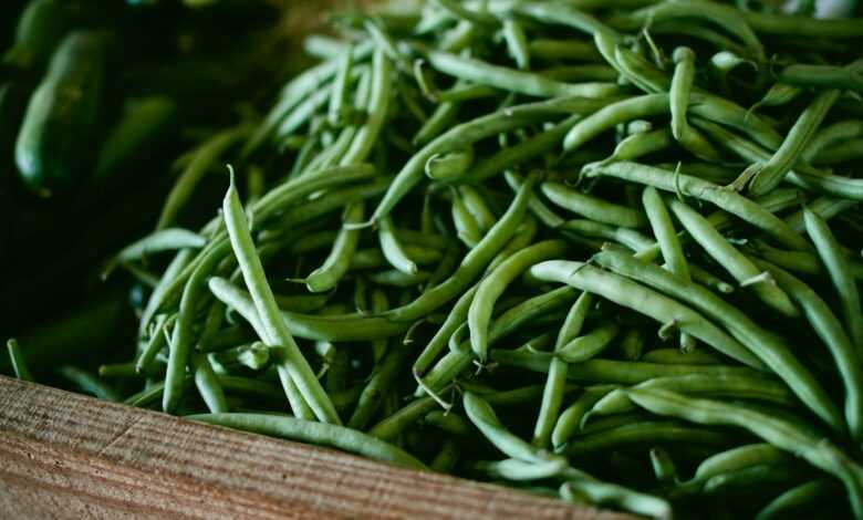 focus photography of green string beans