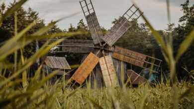 gray and brown windmill close-up photography