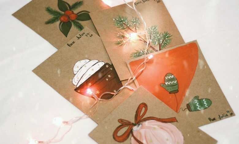 white and red floral card