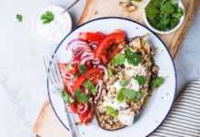 sliced tomatoes with ground pork