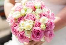 pink roses on white table