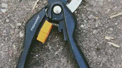 a pair of pliers is laying on the ground