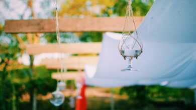 white lantern on ceiling