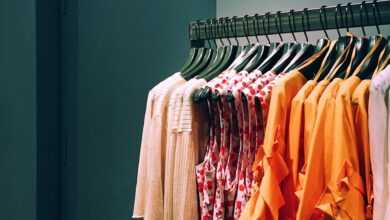 assorted-color shirt lot hang on rack